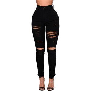 Ripped Skinny Jeans Women High Waisted Stretch Slim Fit Distressed Denim